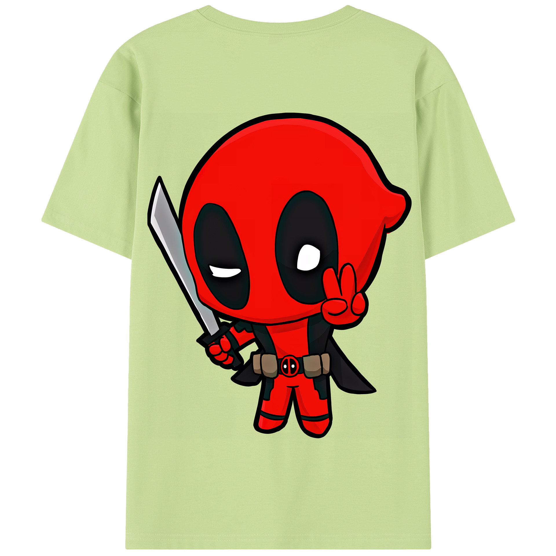 （画像用） Deadpool デッドプール 綿100％半袖Tシャツ（背面プリント）